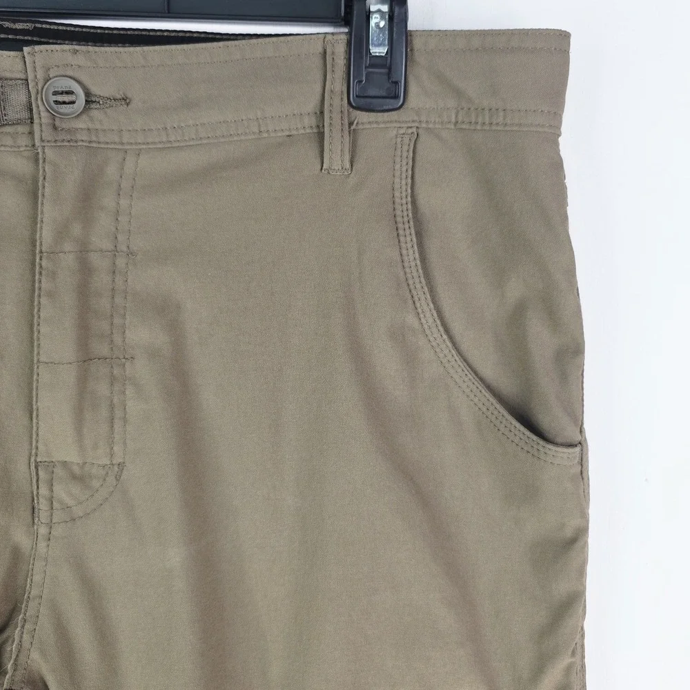 Prana Pants Mens 38X32‎ Tan Zion II Slim Performance Nylon Hiking Outdoor Logo